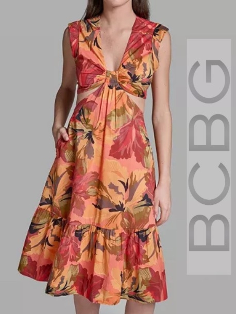 NWOT BCBG Floral Midi Dress